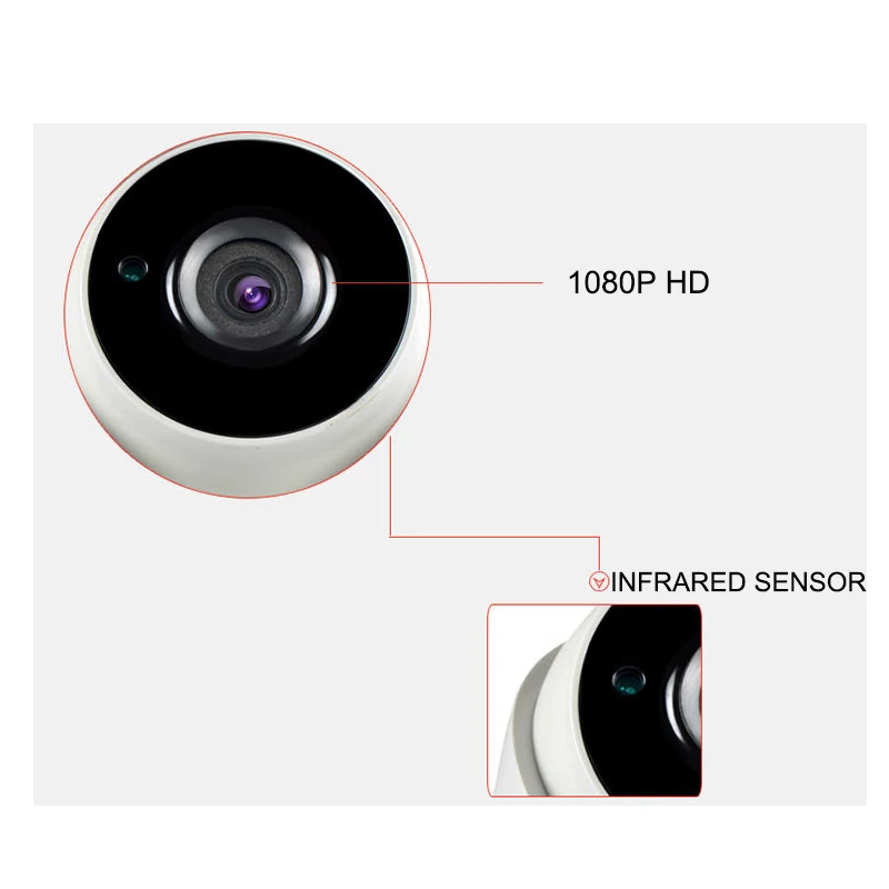 Wifi IP камера 1080P Беспроводная CCTV купольная P2P Крытая уличная с слот карты Micro SD Camara Wi