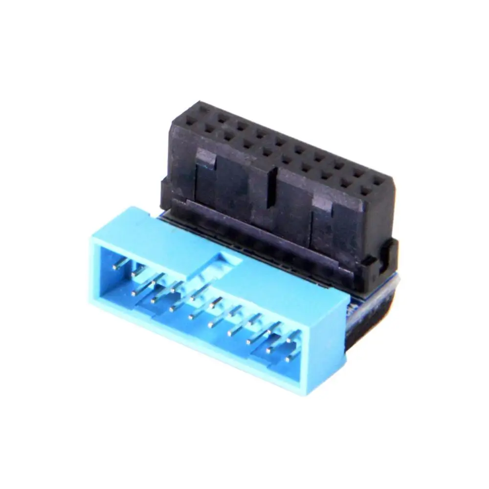 USB 3,0 20pin папа-мама удлинитель вверх вниз под углом 90 градусов для материнской платы Материнская плата - Цвет: DN