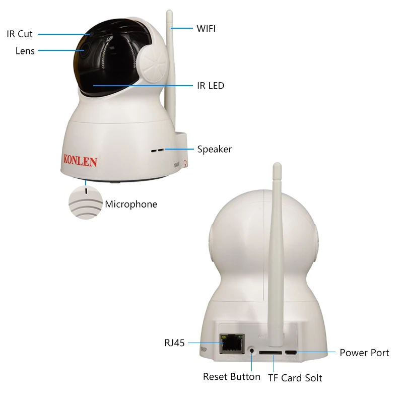 KONLEN 2MP Full HD 1/2. 7 &quotCMOS домашняя ip камера безопасности 1080P WIFI проводное наблюдение CCTV