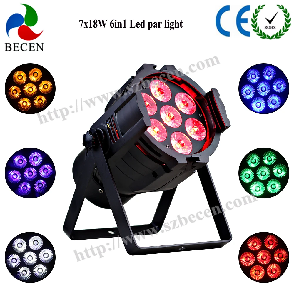 Налог не оплачивается 7x18 Вт RGBWA UV 6in1 Крытый Led Par сценическое освещение DMX dj