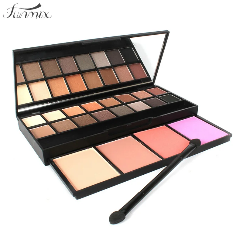 FUNMIX новинка натуральный Профессиональный 20 цветов Тени для век набор макияжа 4