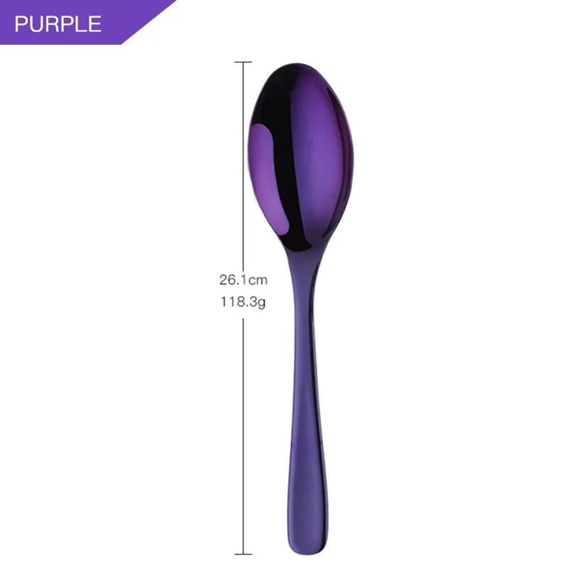 purple spoon 1 pc Кухонные принадлежности, ложка для салата, вилка, дуршлаг, Высококачественная ложка для смешивания, ресторанная посуда, посуда для общественного питания, инструмент для буфета - Цвет: purple spoon 1 pc