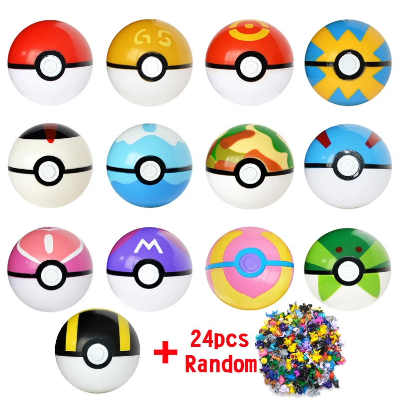 Songge детские игрушки 13 шт. Pokeball + 24 фигурки японского кино и ТВ аниме Детские