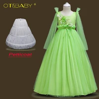 2018 fashion christmas kids dresses for girls flower voile first communion pageant dresses children girl prom evening ball gowns