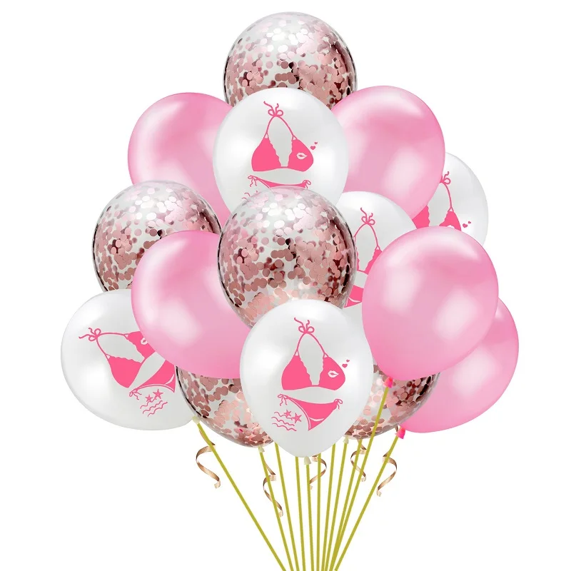 15 шт. тропические вечерние ные шары с конфетти|Воздушные и аксессуары| |