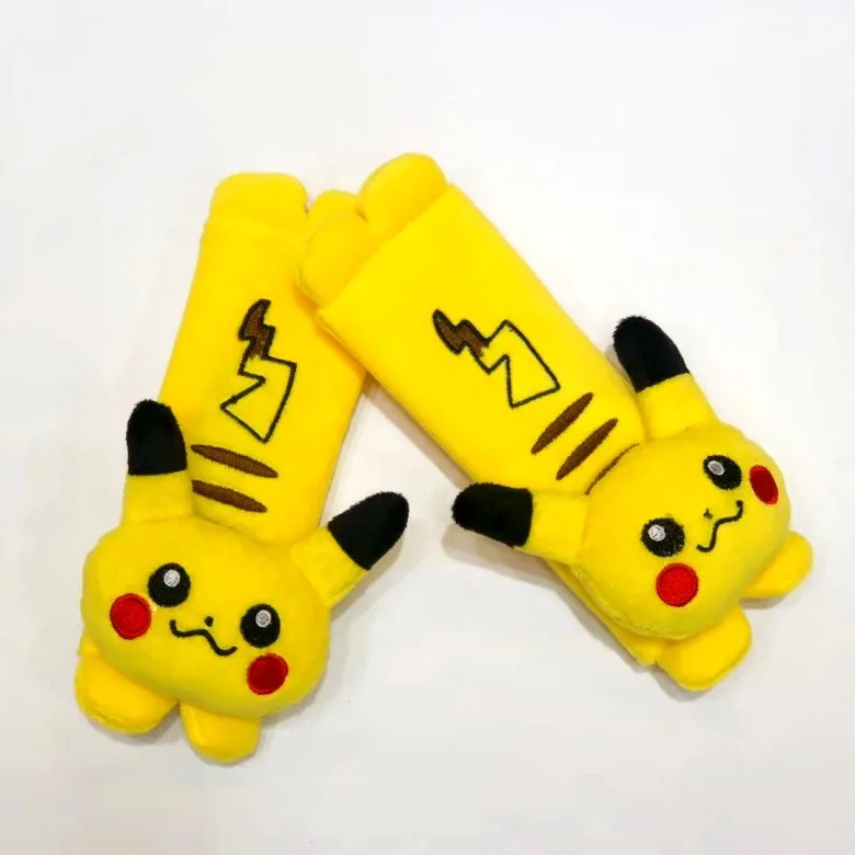 yellow 1 пара 20 см мультфильм анпанмен стежка Марио Дораэмон автомобиль плюшевое покрытие ремня безопасности наплечный коврик автомобиль игрушка оптом - Цвет: yellow