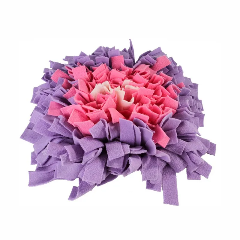 Pink Purple Нюхательный коврик для собак круглый закуска Кормление медленная кормушка нюхание носовая работа Тренировочный Коврик Забавный игровой коврик игрушка для собаки запах коврик для снятия стресса - Цвет: Pink Purple