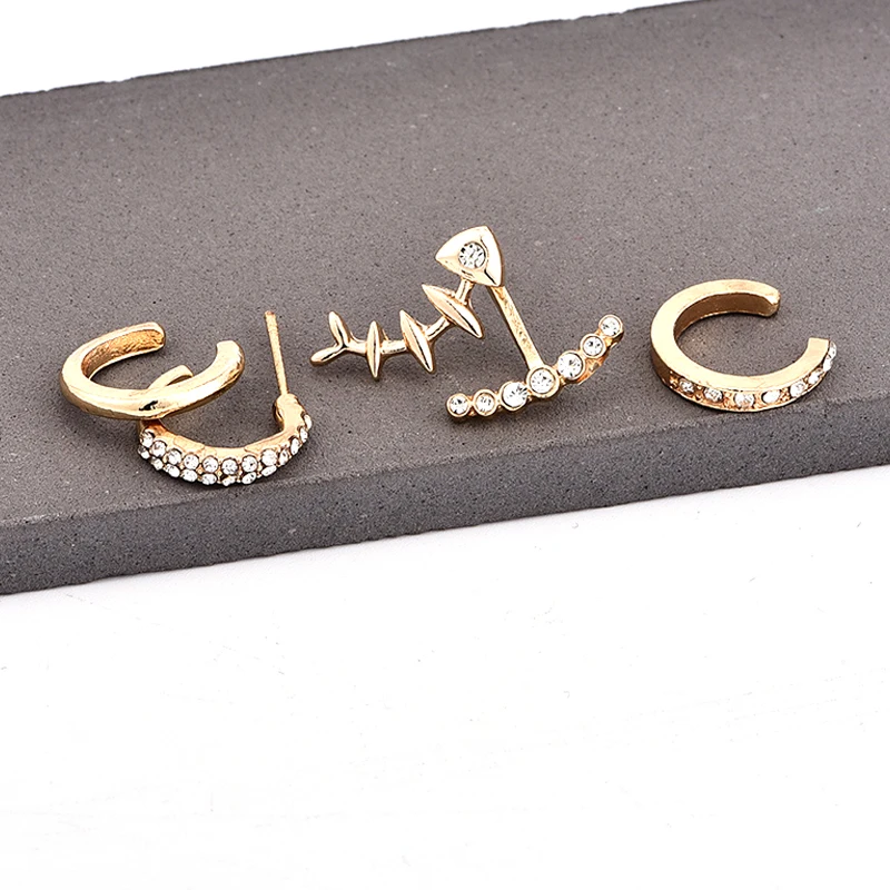 4 шт./компл. женские модные крупные серьги в виде рыбьих костей геометрические