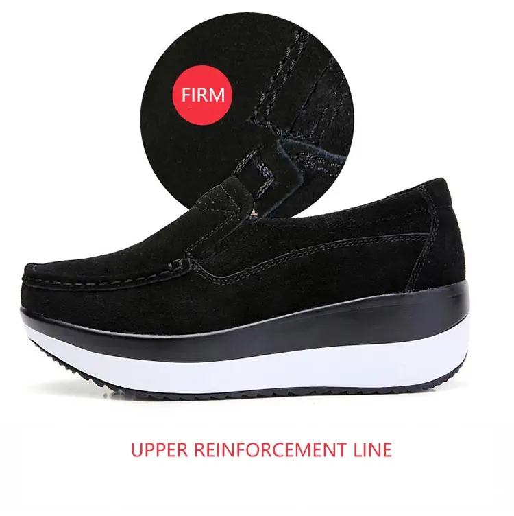 Platform shoes woman fashion sneakers women genuine leather casual women shoes round toe Loafers ladies flat shoes women