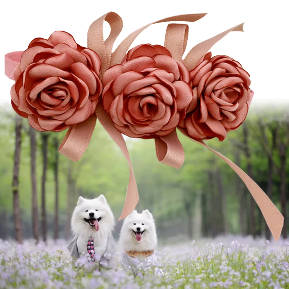 Soft Grooming Pet Collar Necklace Gift Elegant Buckled Adjustable Exquisite Dog Cat Wedding Fashion Styling Flower | Дом и сад