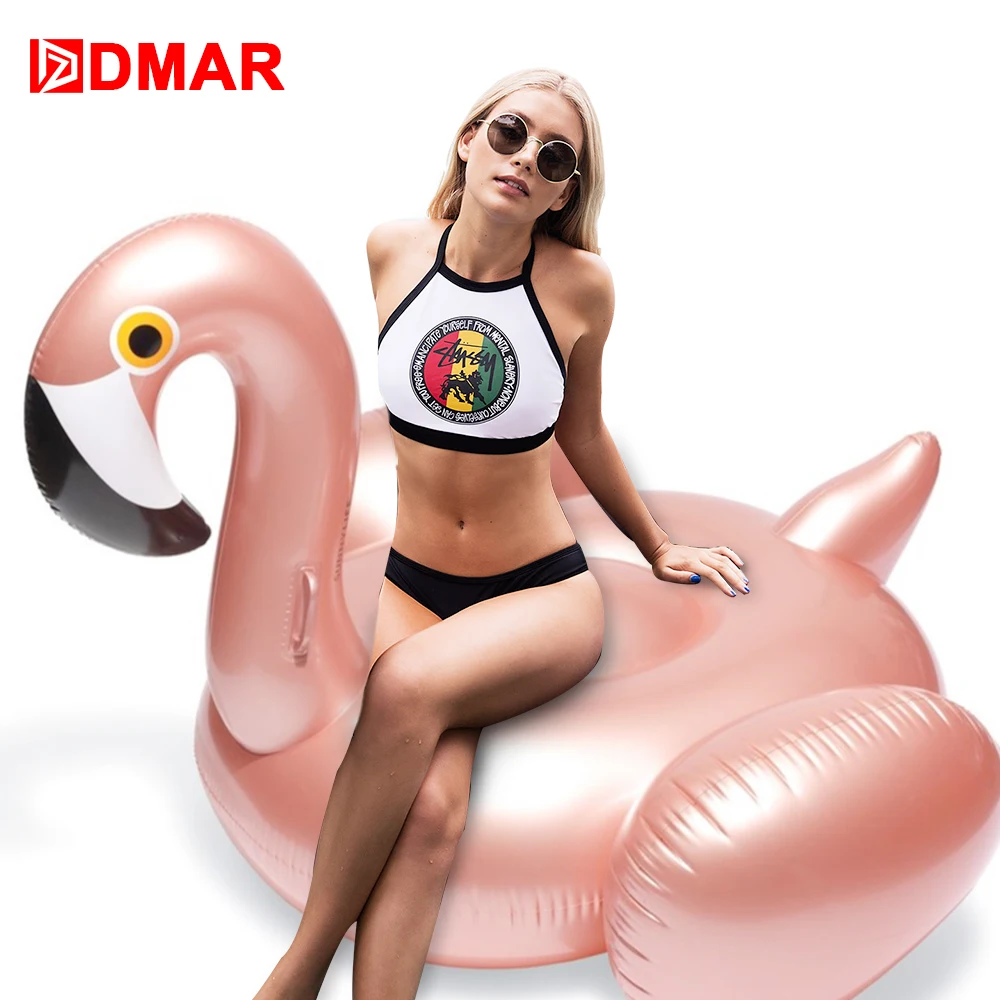 DMAR 150 см 59 дюймов надувной фламинго розовое золото гигантский бассейн поплавок игрушки Плавательный круг морской матрас пляжные Вечерние