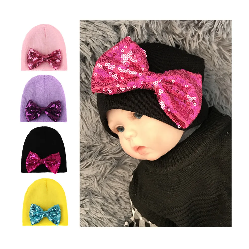 Bowknot Newborn Photography Props Accessories New Born Turban Baby Hat Kids Beanie Boy Hats Toddler Girl Bonnet Winter Spring 