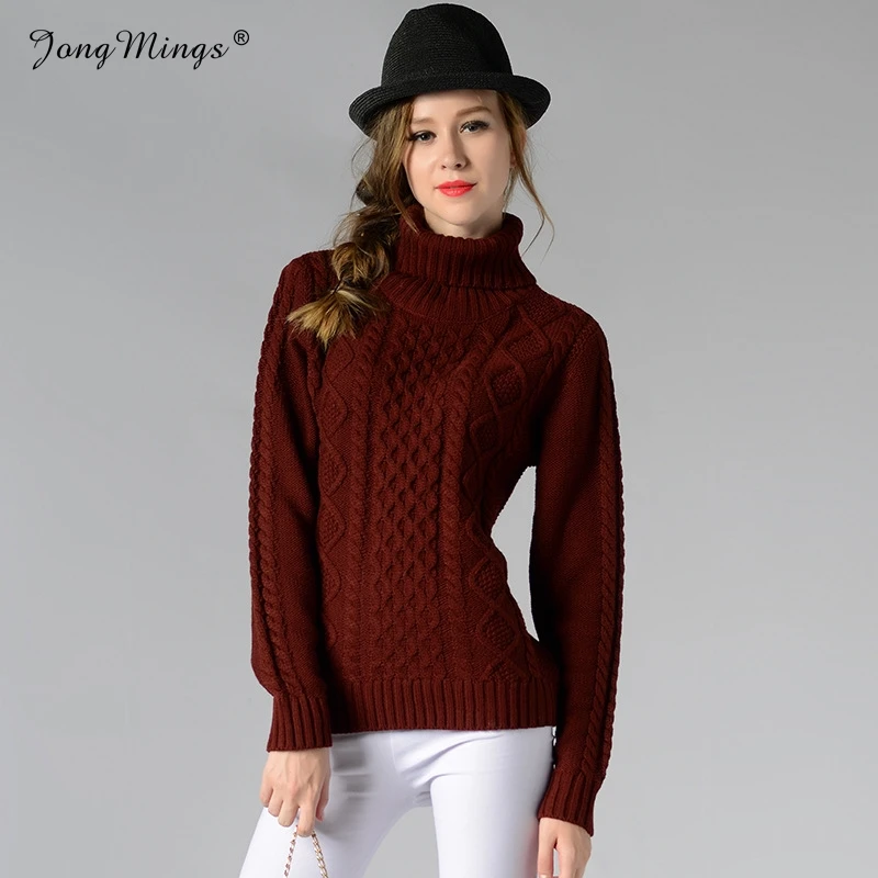 2019 Twisted Turtleneck Women Sweater Winter Warm Female Jumper Knitting Pullovers Top Autumn Long Sleeved Pull Femme | Женская одежда