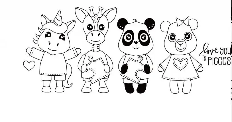 Прозрачный силиконовый штамп/печать панды/оленя/медведя/единорога для