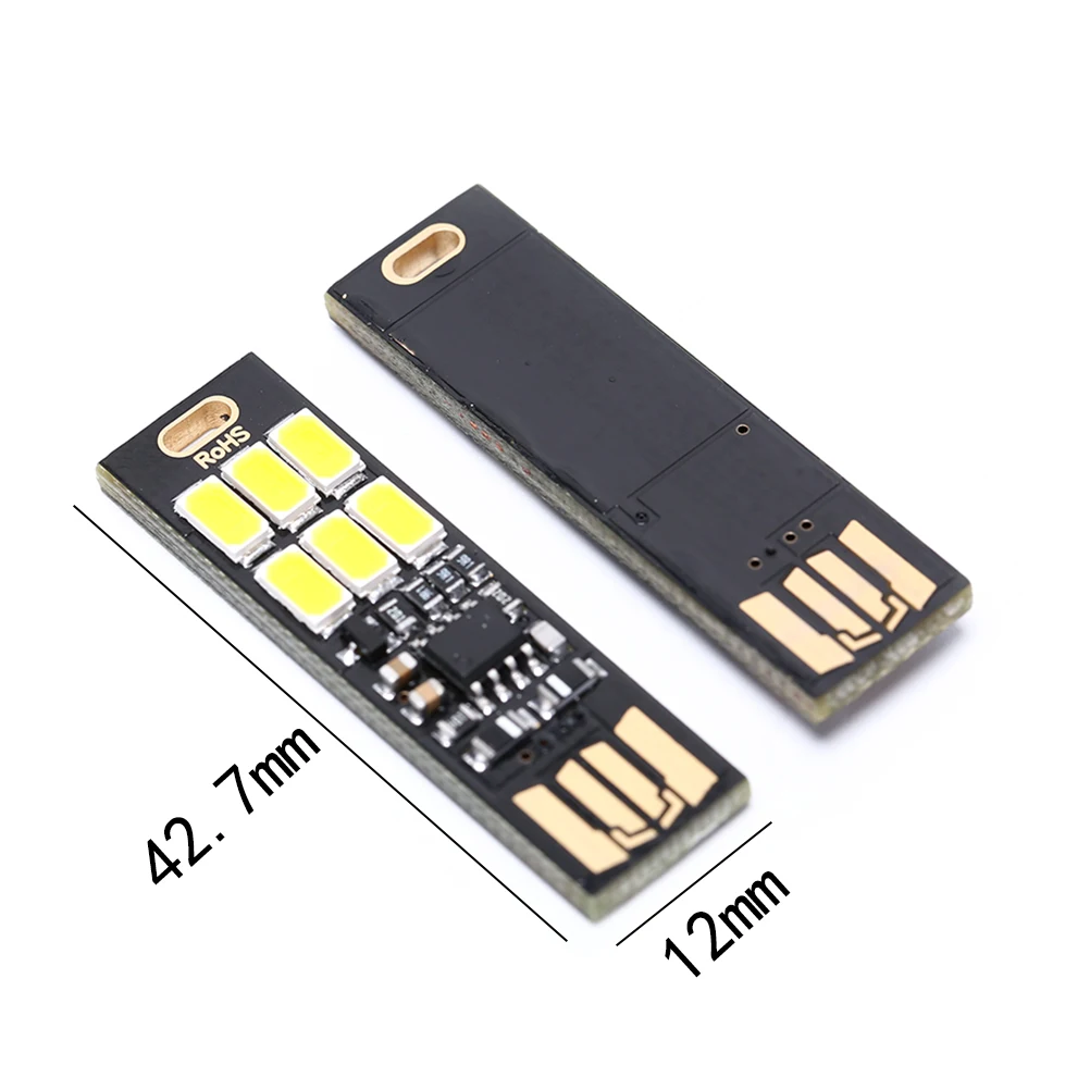

1PC for Power Bank Computer Laptop USB 6 LED Lamp Mini Pocket Card USB Power 6 LED Keychain 1W 5V Touch Dimmer Warm Light