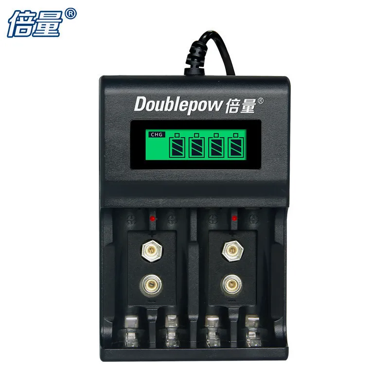 4 слота 9v зарядное устройство lcd Смарт быстрое зарядное устройство для Aa Aaa 9v(6f22) NiMH/NiCd аккумуляторная батарея 9V литиевая батарея - Цвет: Темно-серый