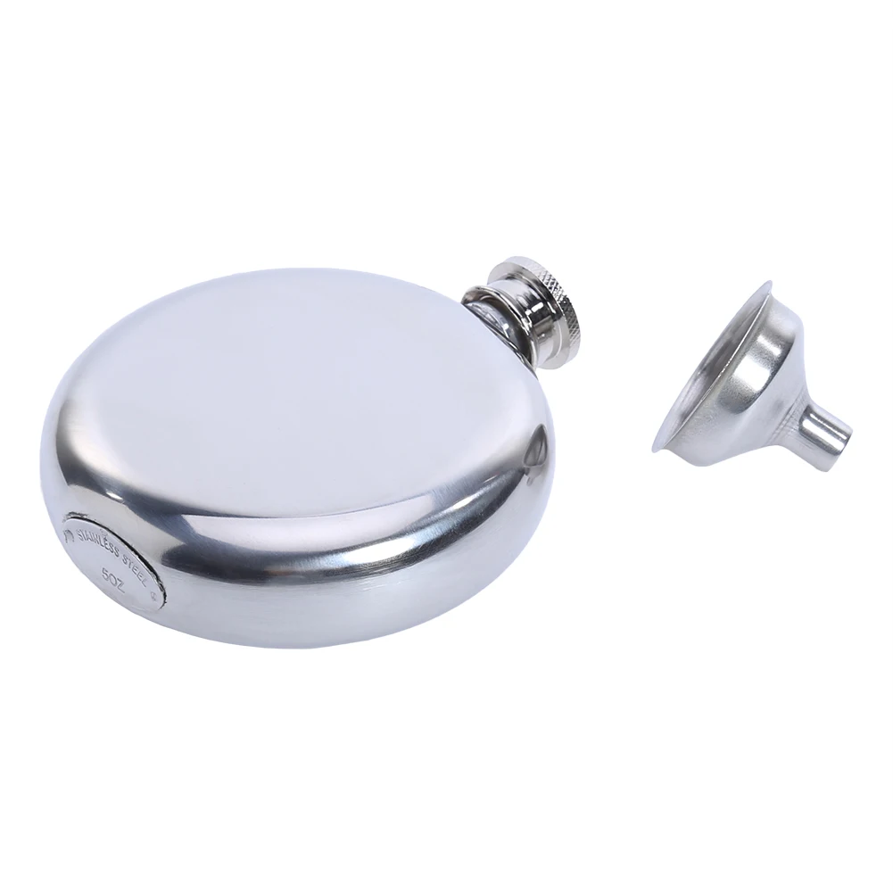 Мужские круглые плоские фляжки 5 унций бутылка для виски и спирта из нержавеющей