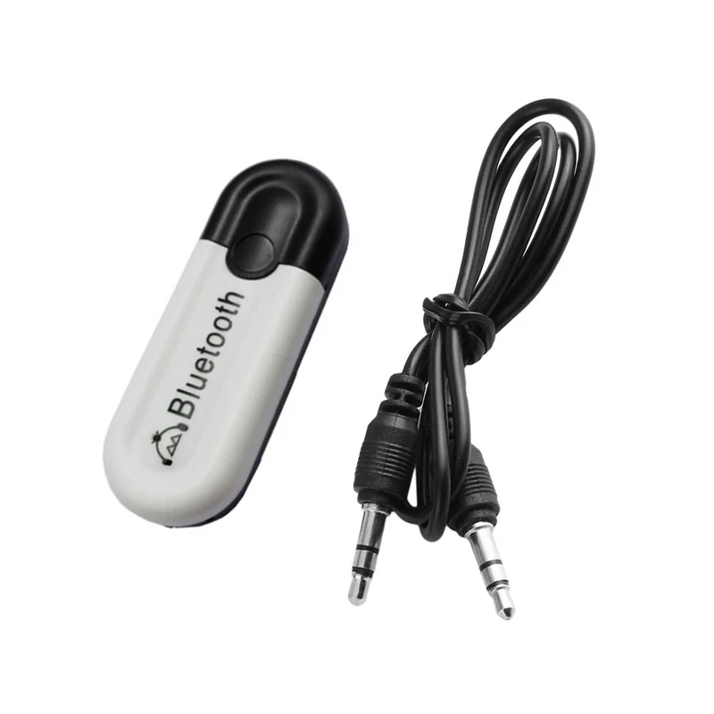 White Bluetooth-приемник USB 3,5 мм зарядных порта USB для автомобиля Kit стерео Музыка Аудио Беспроводной приемник адаптер AUX с микрофоном хэндс-фри A2DP ключ - Цвет: White