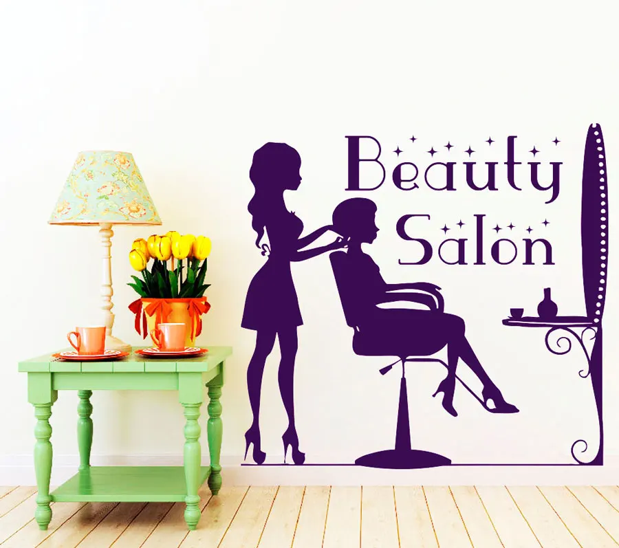 

Hair Salon Wall Stickers, Barber Shop Fashion Wall Stickers, Girls Beauty, Vinyl Art Deco Wall Stickers MF06