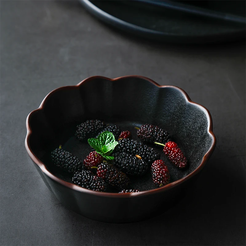 Ceramic Bowl Continental Rice Creative Black Household Glaze Color Dessert | Дом и сад