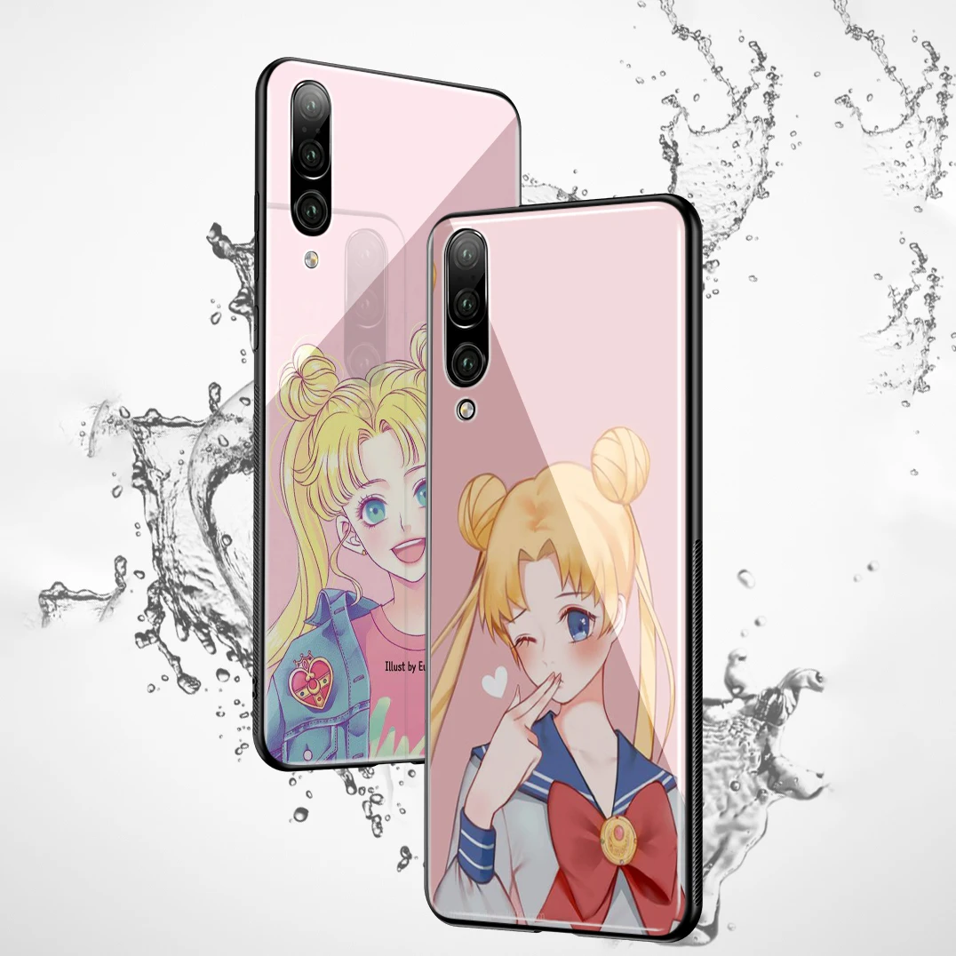 Lavaza Japanese Anime Kawaii Sailor Moon Glass TPU Case for Huawei Mate 20 P10 P20 P30 Y6 Y9 P smart lite Pro 2018 2019 | Мобильные