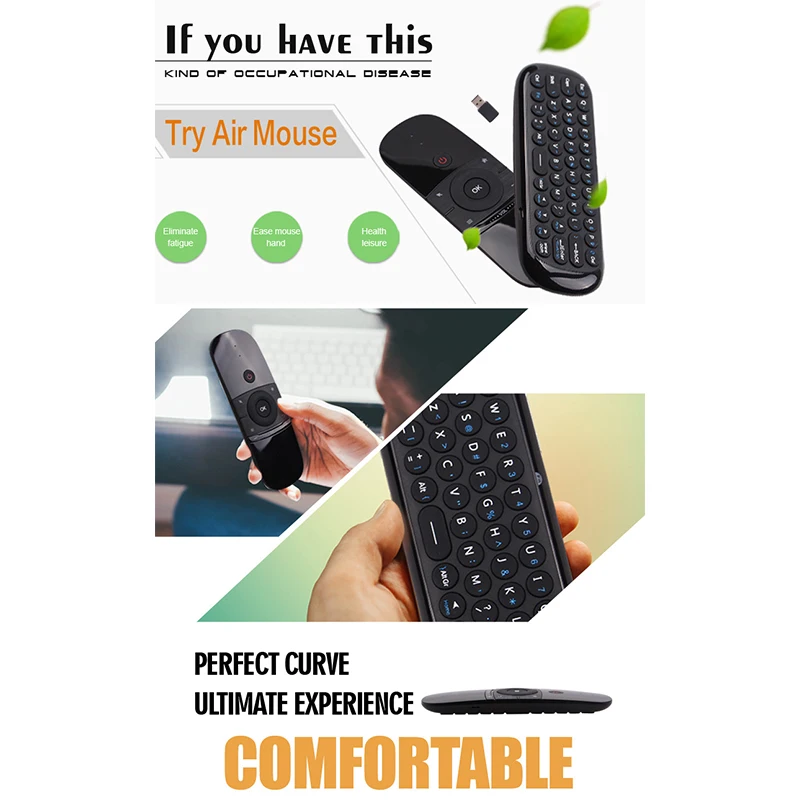 Оригинальная беспроводная клавиатура Wechip W1 2 4G мышь Fly Air mouse мини пульт