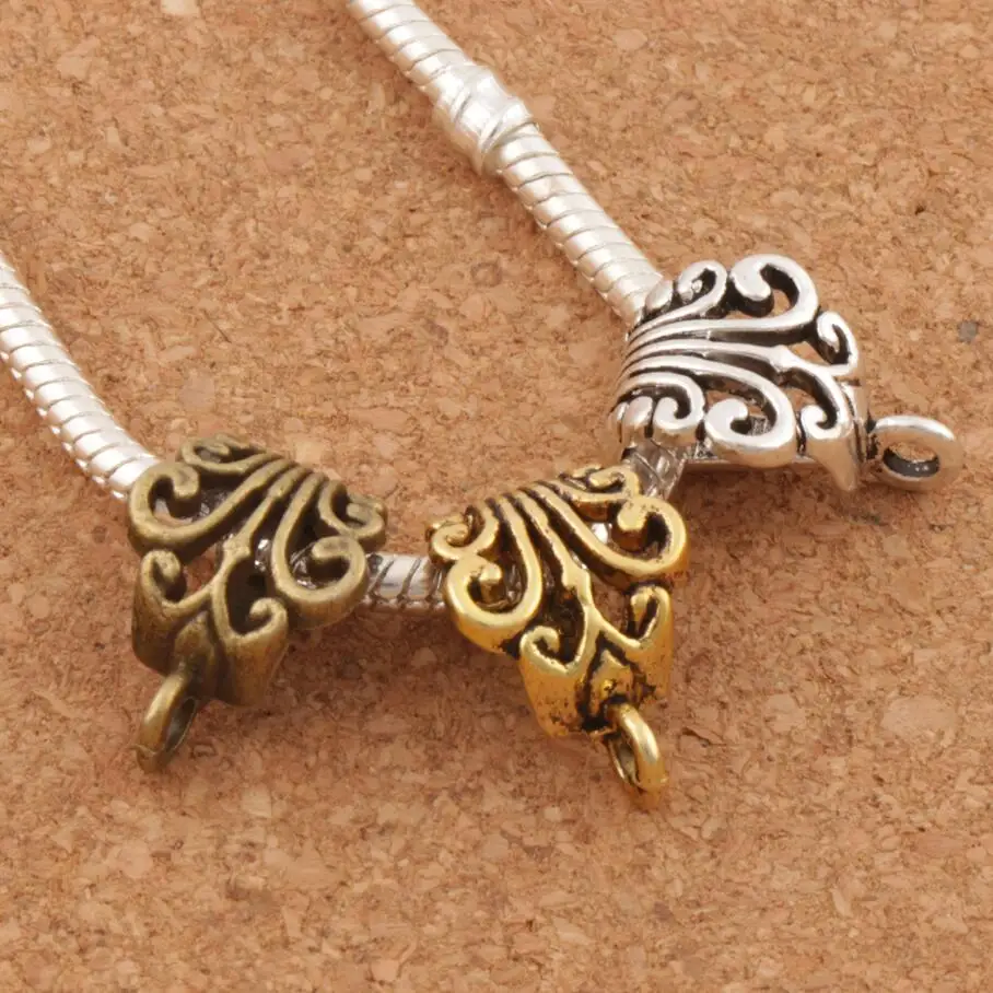 Полый цветок с пуговицами, соединители, бусины, шарм, европейский браслет L683, 22 шт., античное серебро/золото/бронза