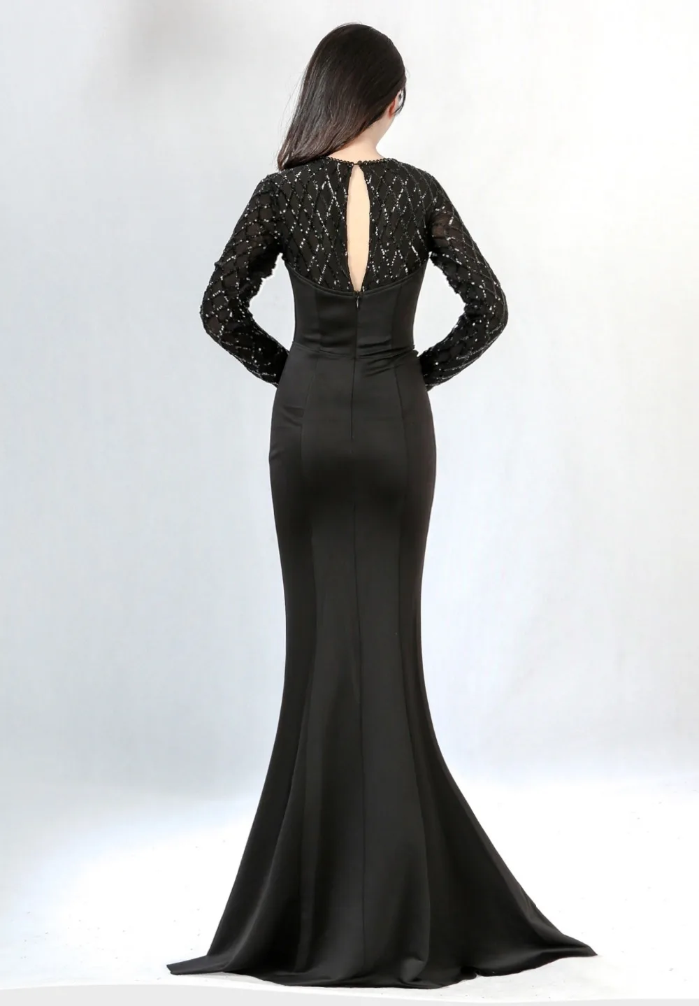 Robe De Soiree Sequin Spring Autumn Long Mermaid Spandex Maxi Dress Sexy Slim O-neck Beads Evening Gowns vestidos For Prom Party | Женская