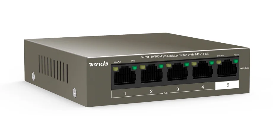 Tenda TEF1105P-4-63W 5-Порты и разъёмы Ethernet сетевой коммутатор gigabit, 250 м дальнее расстояние стабильный PoE Питание, подключи и играй, прочная и надежная