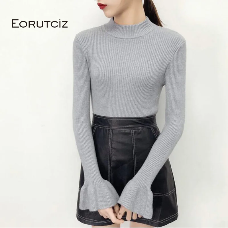 

EORUTCIZ Winter Turtleneck Sweater Women Pullovers Knitting Slim Oversize WarmVintage Autumn Basic Sweater LM135
