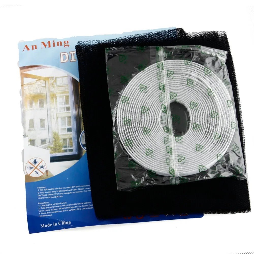 Способа Плетения сетки окна Экран протектор черный DIY Насекомые Муха двери