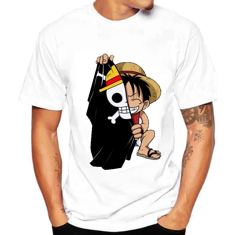 Одна деталь Мужская футболка японского аниме Camisetas Hombre Luffy Harajuku одежда уличная хипстерская унисекс футболка с коротким рукавом