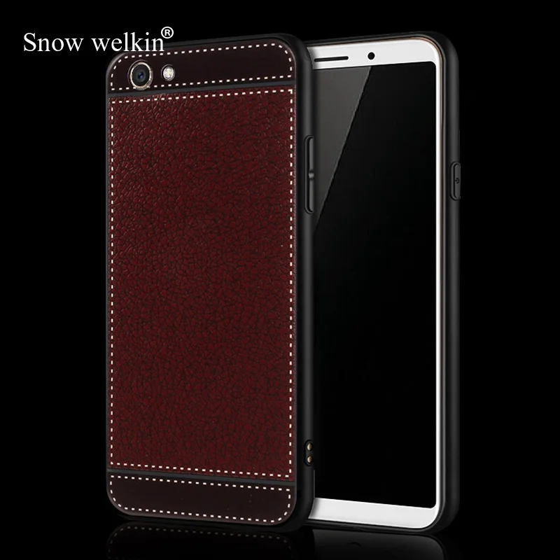 Роскошный силиконовый чехол для OPPO A33 A35 A37 A39 A57 A59 F1S A73 A75 F5 A79 A83 A1 A3 A5 A3S A7X, мягкий кожаный чехол из ТПУ с личи