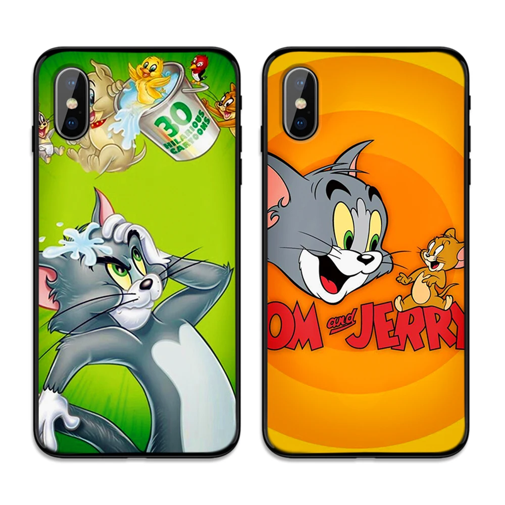 Том Кот и Джек Мышь Мягкая термополиуретановая крышка-чехол для Apple iPhone 6 6S 7 8 Plus 5 5S