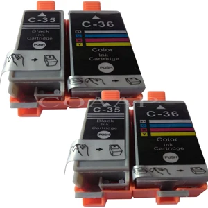 Совместимо с 35 36 чернильные картриджи для Canon PGI35 CLI36 CLI-36 CLI 36 для Canon Pixma IP100B IP100 IP100-фургоны на грузовом шасси и мини 260 320 принтер - Цвет: 2 Set -- 4pcs