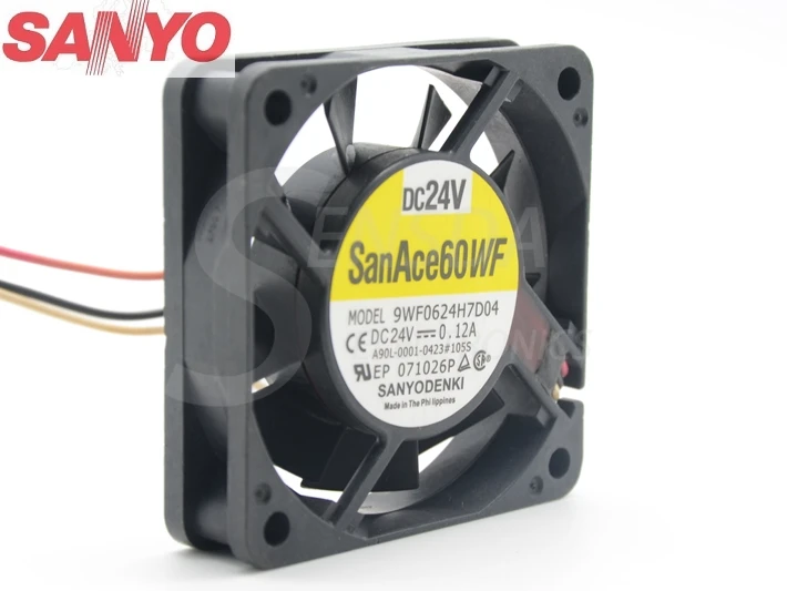 

For Sanyo 9WF0624H7D04 A90L-0001-0423#105S 24V 0.12A 6015 60mm 6cm cooling fan