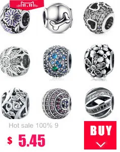 Hot Sale 925 Sterling Silver Charm heart With White cz Beads Fit Pandora Bracelet DIY Wholesale Accessories beads Jewelry Making