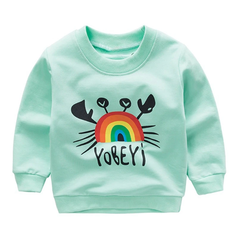 Baby Boys Girls Sweatshirts Autumn Spring Cartoon Cotton Tops Children Long Sleeve Sweatshirt | Детская одежда и обувь