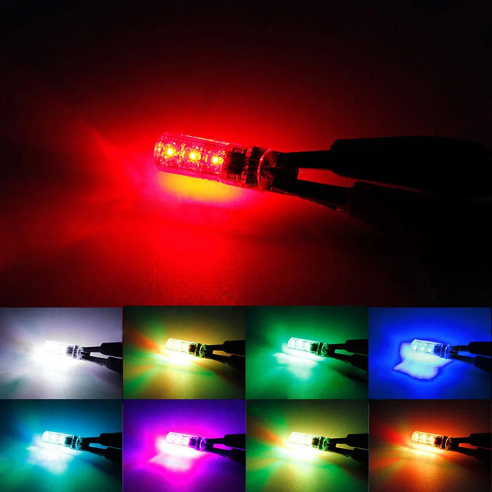 EURS (TM) 2 шт. светодиодный светильник для номерного знака T10 5050 6SMD RGB цвет с пультом