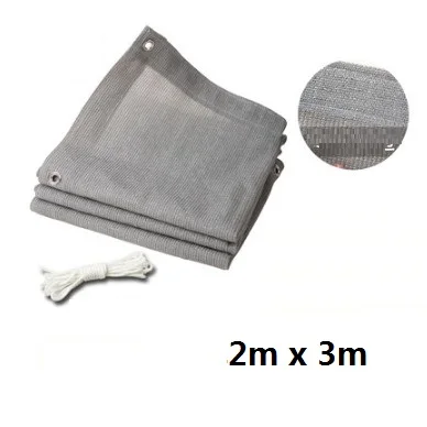 2m x 3m Солнцезащитная сетка для загара HDPE сетчатый балкон, двор, домашнее шифрование, утолщенная, индивидуальный бутик, серая Солнцезащитная сетка - Цвет: 2m x 3m