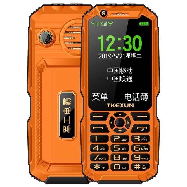 Orange FSMART TKEXUN Q8A прочный внешний аккумулятор мобильный телефон 3,0 дюймов Фонарик Bluetooth Wifi быстрый набор открытый противоударный 3g мобильный телефон - Color: Orange