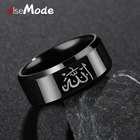 Модное мужское черное мусульманское кольцо ELSEMODE 8 мм из титановой нержавеющей стали, ювелирные изделия с матовой отделкой, размер США 7 -13