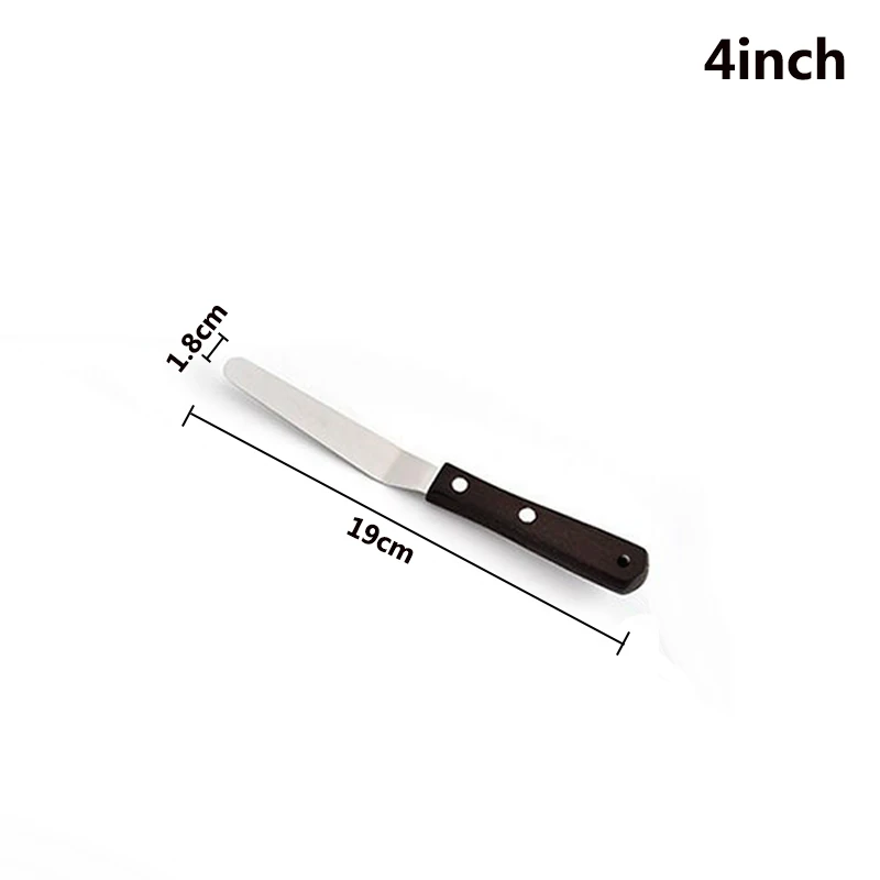 Bending-4inch FHEAL 4/6/8/10 дюймов Нержавеющая сталь лопатка для торта соблазнительный крем масло для Ножи гладкой обледенения глазурь разбрасыватель удобрений помадка, кондитерские изделия Инструменты для тортов - Цвет: Bending-4inch
