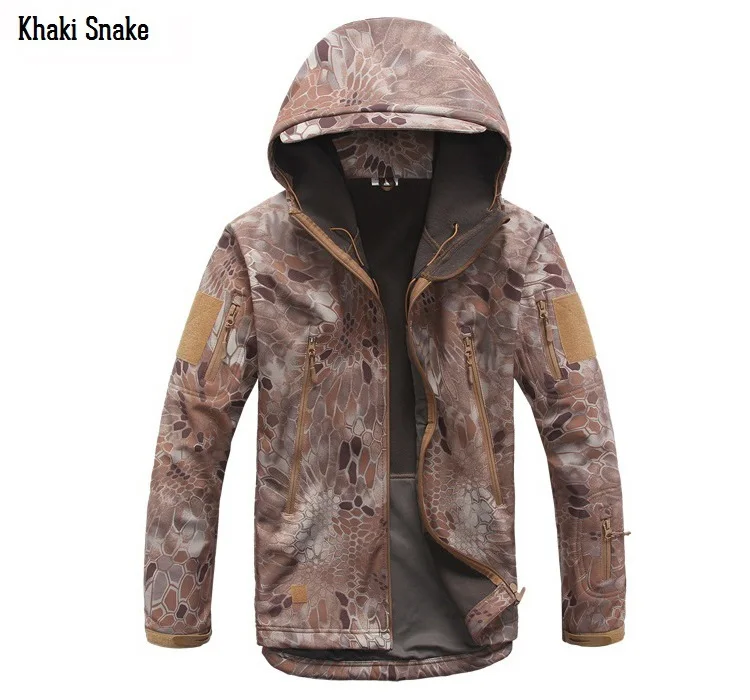 Khaki Snake S. ARCHON новая тактическая камуфляжная куртка с капюшоном Мужская мягкая оболочка пальто водонепроницаемая армейская Ветровка Военная джунгли Куртка Верхняя одежда - Цвет: Khaki Snake