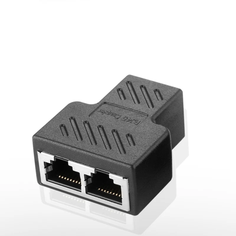 RJ45 расширение 1 Женский до 2 джек сетевой разъем тройник глава прямой ethernet extender |