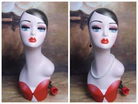fiberglass female mannequin dummy head vintage manikin headhat head