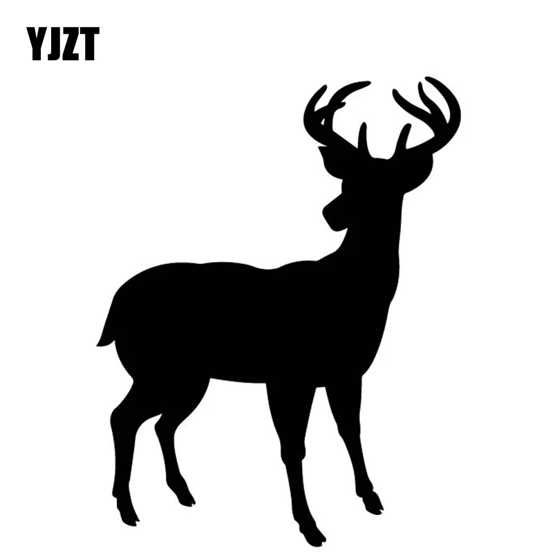 

YJZT 12.7CM*16.4CM Deer Turns Back Decorate Cartoon Pattern Car Sticker Vinyl Decal Car Door Black/Silver C4-1972