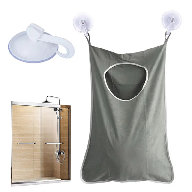 Household Door Hanging Laundry Hamper Extra Large Wall Mounted Organizer Bag with Stainless Steel and Suction Cup Hook | Дом и сад