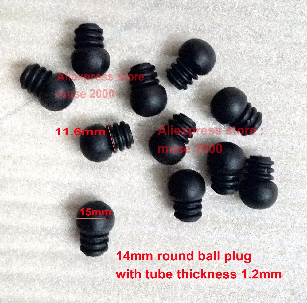 Для 14 мм наружный Концевая Трубная вставка пластиковый шар круглый насадка конец