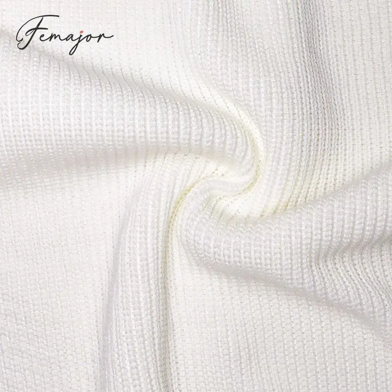 Femajor Women White Long Sweater 2019 Autumn Winter Fashion Loose Hollow Out Pullover Female Chic Knitted Short Dress Mujer | Женская